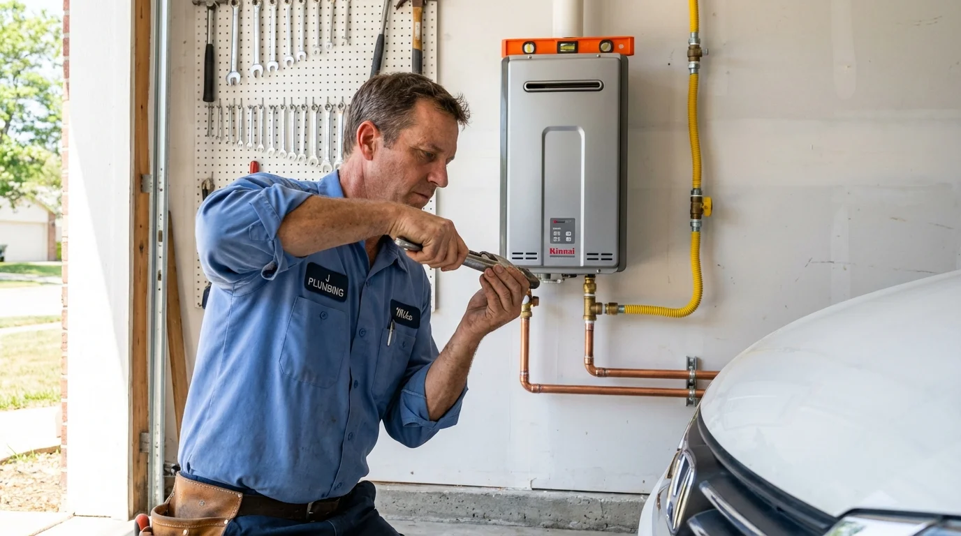 Tankless water heater installation by a Johns Plumbing LLC plumber in Carleton